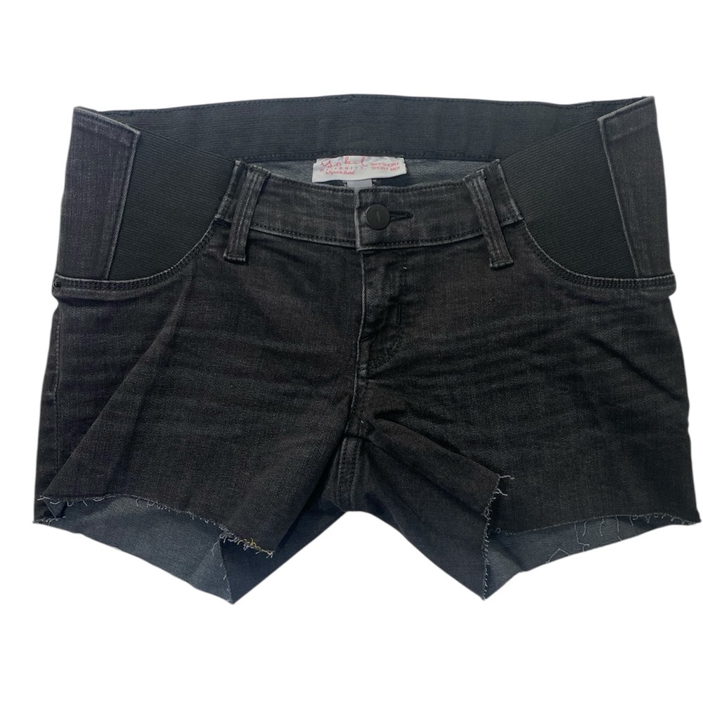 Isabel Maternity by Ingrid & Isabel Women’s 00 black washed denim stretch shorts
